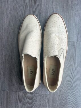 UGG Cream Perforated Leather Slip-Ons